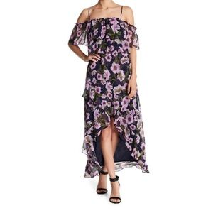 RSVP by BB Dakota Off Shoulder Floral Hi-Low Maxi Dress  Size 6 NWT